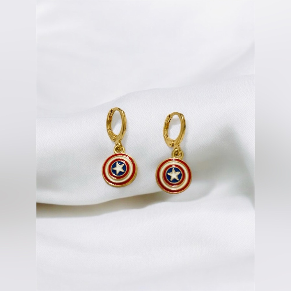 Captain America Hoop Earrings